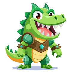 vector illustration of crocodile, mouth open, cartoon