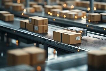 Automated Parcel Sorting System with Conveyor Belts