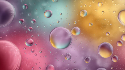 Colorful bubbles floating in a vibrant, abstract background