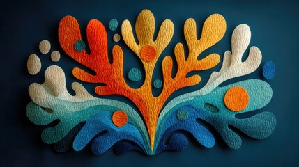 Abstract Cut Paper Composition with Vibrant Colors