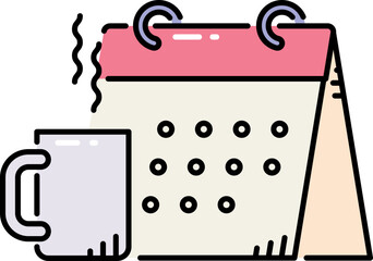 Desk calendar line icon