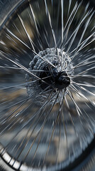 Obraz premium Bicycle wheel hub detail