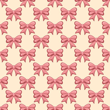 Fototapeta ribbon pink cute cartoon pattern for fabric or wallpaper 