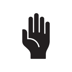 Obraz premium Black human hand showing all five fingers on a white background icon