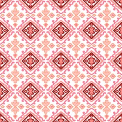 Obraz premium Ikat geometric folklore ornament. Seamless striped pattern in Aztec style. Figure tribal embroidery. Indian, Scandinavian, Gypsy, Mexican, African rug.
