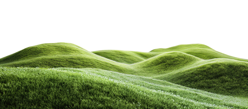 Rolling hills of vibrant green grass