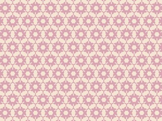Elegant pattern featuring pink floral shapes on a beige background, subtle design.