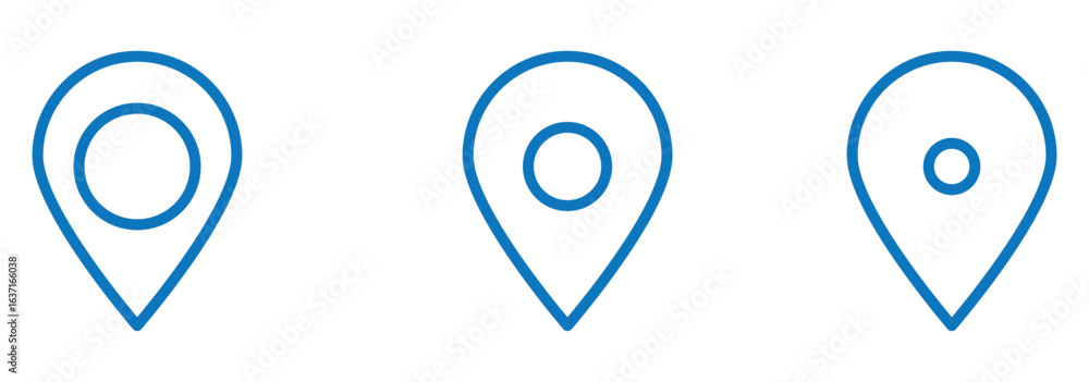 Poster a red map pin icon with a white circular center, commonly used in maps and navigation apps to mark l
