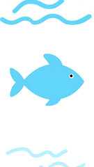 Cute Blue Fish Swimming in Water.