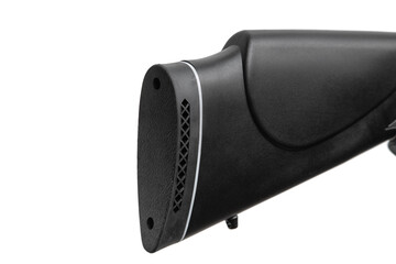 The buttstock and recoil pad of an air rifle.