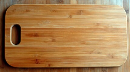 Wooden Cutting Board on a Smooth Surface with a Natural Finish Ideal for Culinary Preparation and Kitchen Decor
