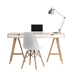 empty classroom on white background