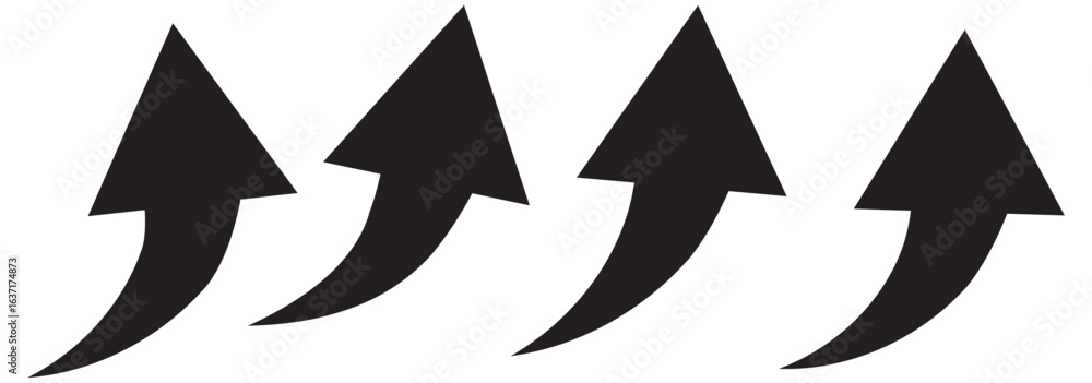 Poster black and red arrow set. black and red curved arrow sign. curved arrow icons. curved arrows set vect
