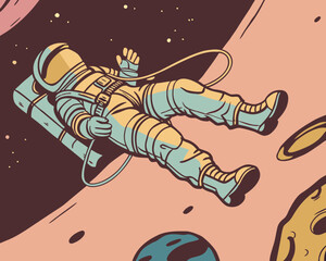 astronaut vector illustration set