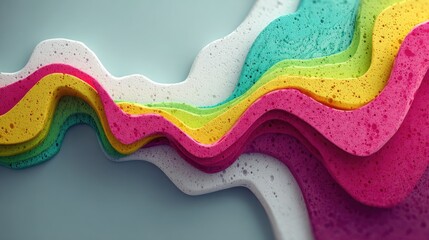 Abstract Colorful Layered Waves Background