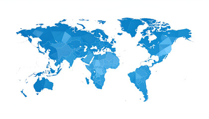 Obraz premium Global map with blue polygon design.