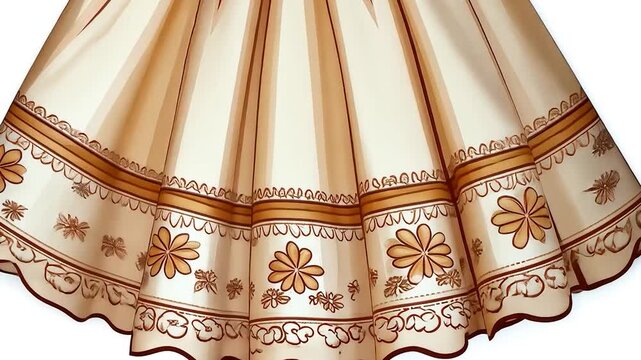Beige skirt with decorative floral pattern