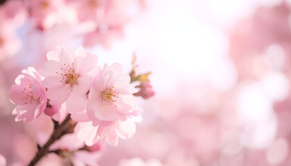 Pink Cherry Blossoms Spring Bloom.