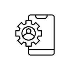 IT administrator outline icons, minimalist vector illustration ,simple transparent graphic element .Isolated on white background