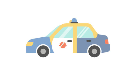 Fototapeta premium Stylized Illustration of a Canadian Police Vehicle with Maple Leaf