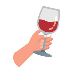 Hand Holding a Glass of Red Wine