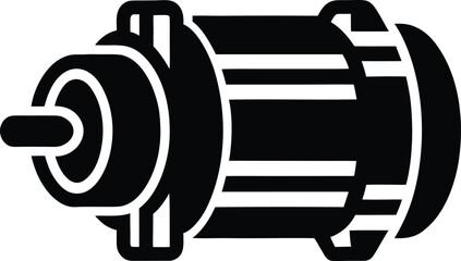 Contour Electric Motor Front and Side View Vector Illustration
