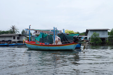 Naklejka premium Fishing port in the sea