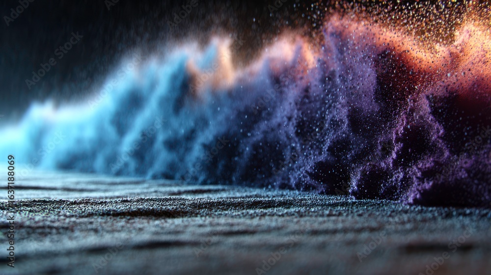 Poster surreal abstract waves with vibrant colors and textures capturing the essence of water in a dynamic 