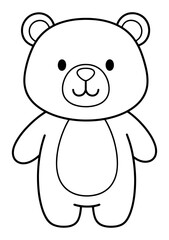 Fototapeta premium Simple Line Drawing of a Cartoon Teddy Bear