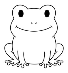 Fototapeta premium Cartoon Frog Outline with Smiling Expression