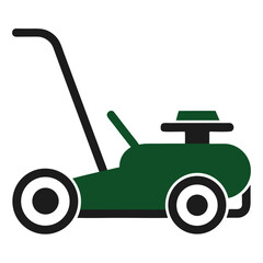 Lawn Mower Icon Set Vector Illustration Gardening and Landscaping Equipment Designs