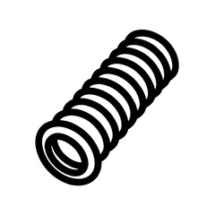 Metal Spring Icon Line Art Vector Illustration for Mechanical and Industrial Designs