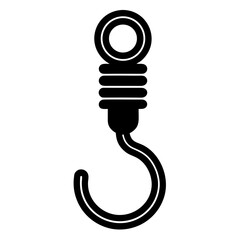 Outline Silhouette Hook Spring Icon Line Art for Minimalist Design