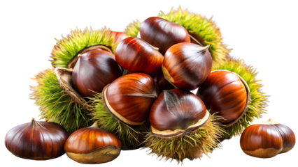 chestnuts on white background