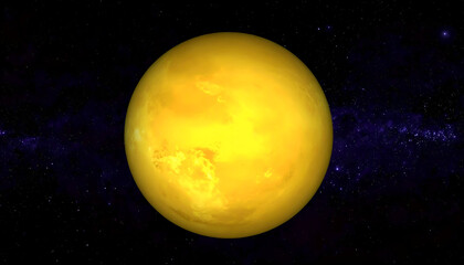 Yellow Planet with Space, and Galaxy.