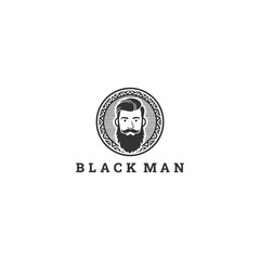 Black man logo vector icon illustration style