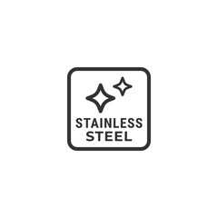 stainless steel outline icon or stainless steel label vector isolated. Best stainless steel icon for apps, websites, or about stainless steel product design.