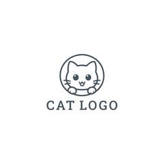 Cat logo vector icon illustration style