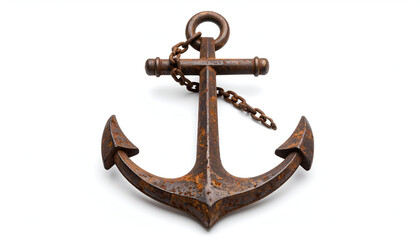 Rusty Anchor with Isolated, Nautical, and Metal.
