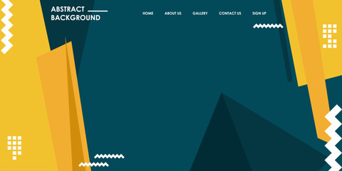 Abstract Geometric Background Design with yellow and dark blue color combination. For use in Presentation, Flyer and Leaflet, Cards, Landing, Website Design. Vector illustration