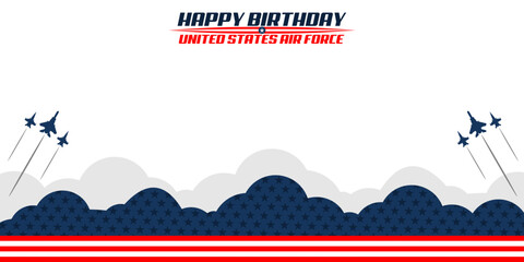 US Air Force Birthday Vector Background with copy space area. Suitable for use at the US Air Force Birthday event on September 18th