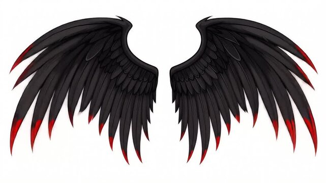 Black wings with red accents