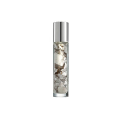 Elegant Marble-Inlaid Perfume Bottle with Silver Cap