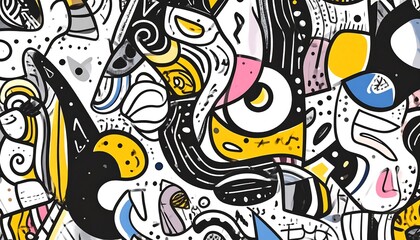 Vibrant Abstract Art, Colorful Shapes, Digital Artwork, Contemporary Style, Intricate Patterns