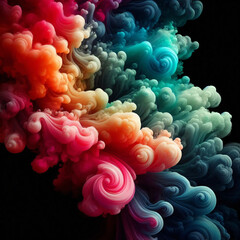 Fototapeta premium Vivid Gradient Smoke on Black Background