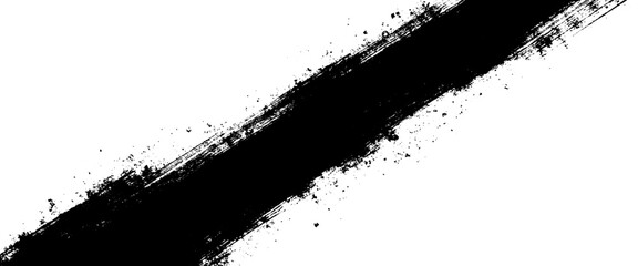 Vector grunge black ink paint brush stroke	