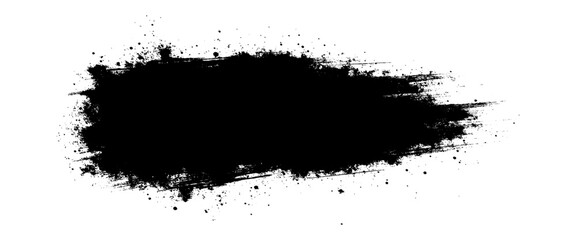Vector grunge black ink paint brush stroke	