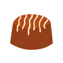 Brown Chocolate with White Drizzle Dessert Sweet Food Illustration