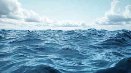 Ocean Waves Under Cloudy Sky on Sunny Day