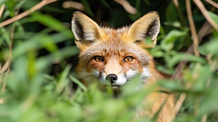 Fototapeta premium Red fox closeup stock photo